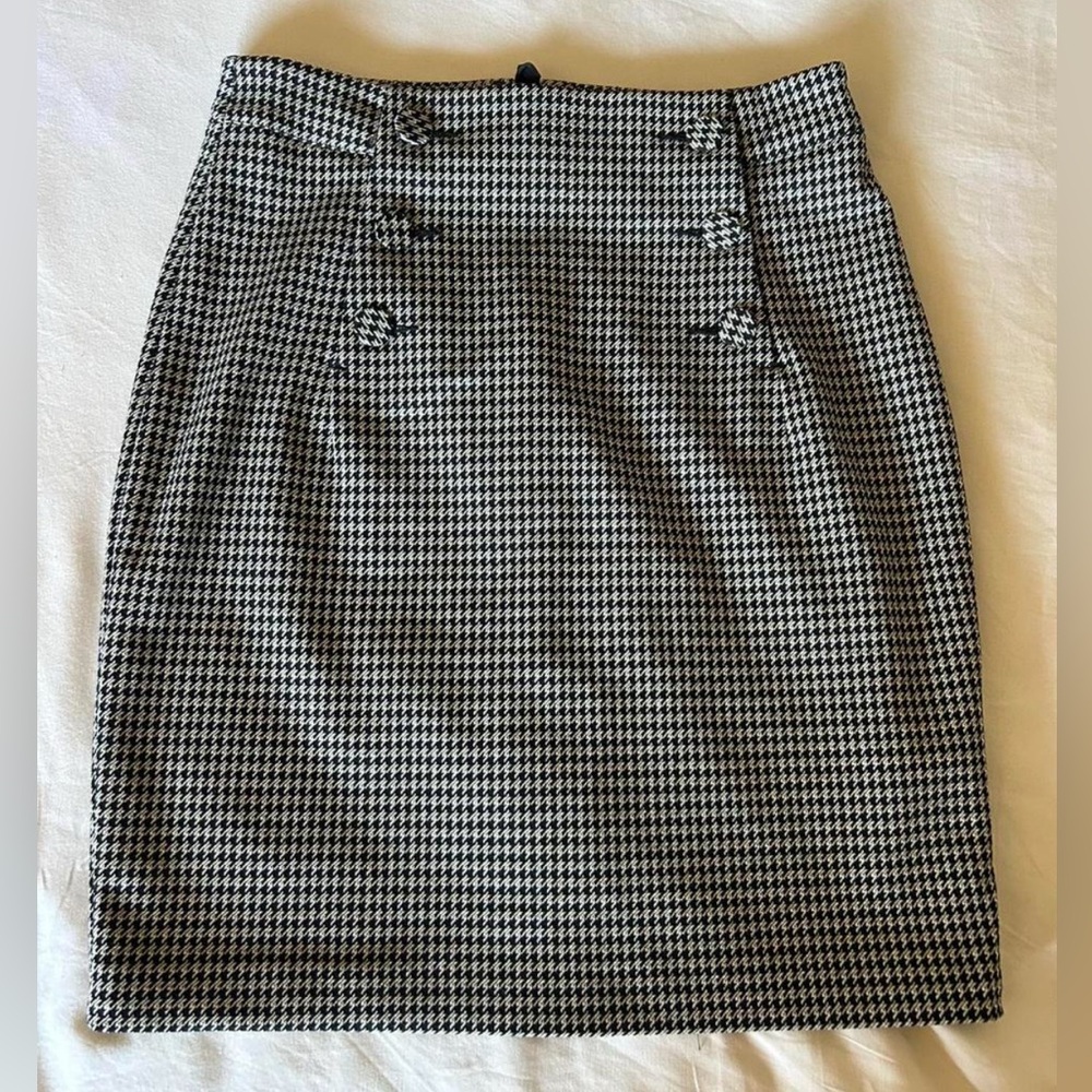 Black and Tan Houndstooth Pencil Skirt size 4